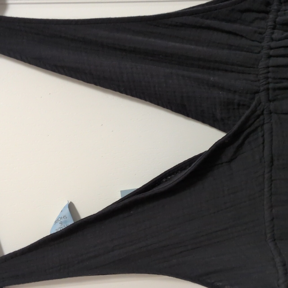 BlackLow Cut Cover Up Midi Dressy, Gauze Material - Picture 7 of 7